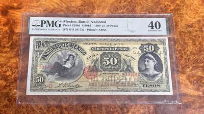 得物收藏 Chase Auction 第34期 - - 外钞、民国钞和人民币混合场！持续更新中！ - 1909年墨西哥50比索，PMG40！