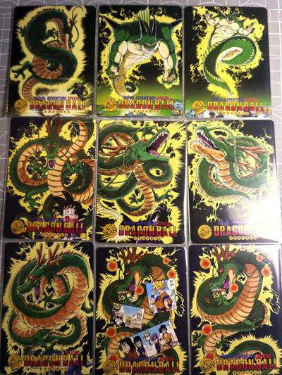 第二十五场拍卖 无佣金 不寄存 不寄存  不寄存 部分卡牌设有底价 拒绝小号抬价 大家放心拍 所有拍品全部有卡膜 自制卡牌 不包厂瑕 放大镜 品控 勿拍 感谢大家支持 留个关注 谢谢 - 大卡道卡牌 七龙珠神龙普卡 9张