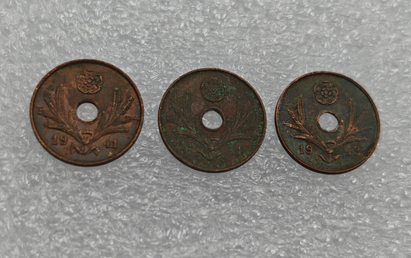瓶子🏺第212期拍卖会  二战时期1941-1943年俄占芬兰5盆尼铜币3枚