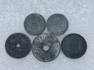 第一海外回流一元起拍收藏 散集专场  第255期 - 锌币一组 5枚