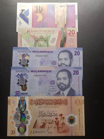 2025十月第二期，总第196期 - 世界塑钞批量五张UNC