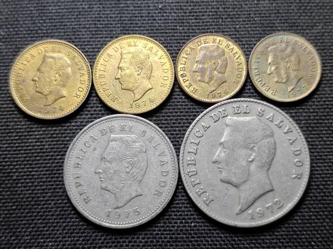 KK钱币收藏小铺 第355场 2月预留时间 周末发货  萨尔瓦多一组6枚