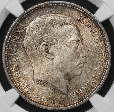 修遠堂世界钱币第八十九期 - NGC MS65 1930年丹麦国王60大寿纪念2克朗银币