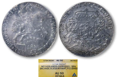 德泉缘2025年北京秋季拍卖会 - 荷兰大马剑银币一枚 ANACS AU50 5087357 重32.78g