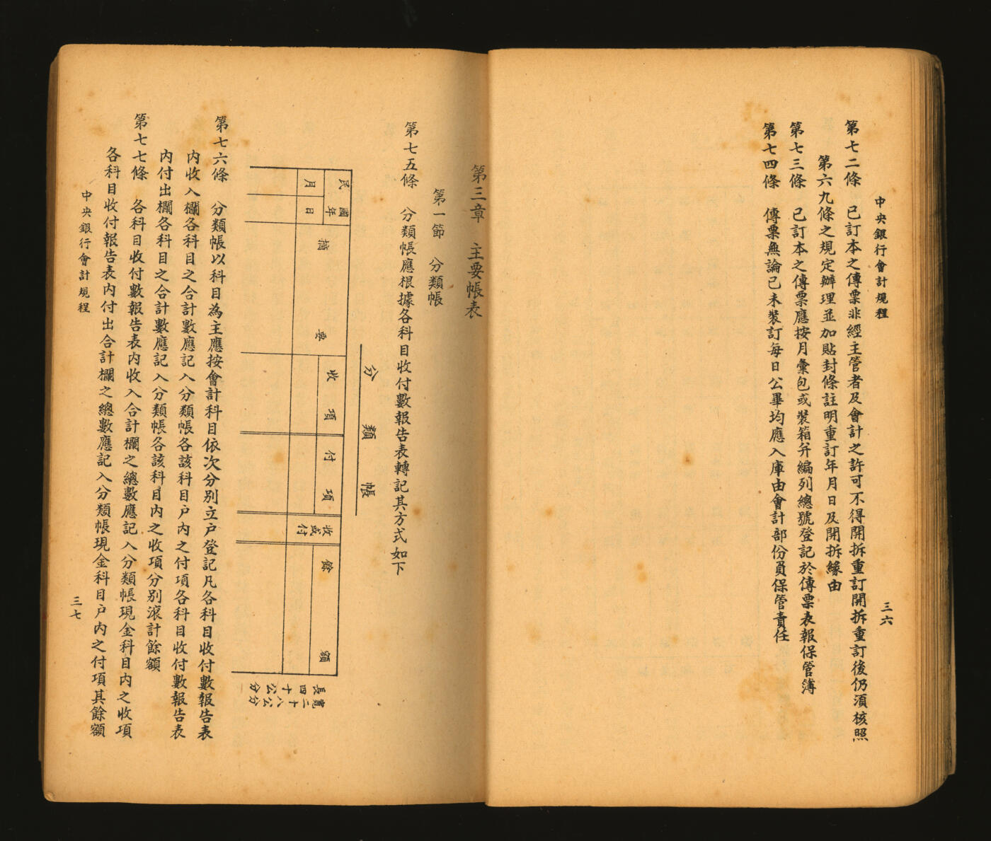 泓盛2025年秋季拍卖会 纸币 《中央银行会计规程》一册，乃中央银行之会计制度与操作规范，此册乃分发至迪化分行文书处，研究中央银行历史之宝贵史料，十分罕见难得，保存上佳