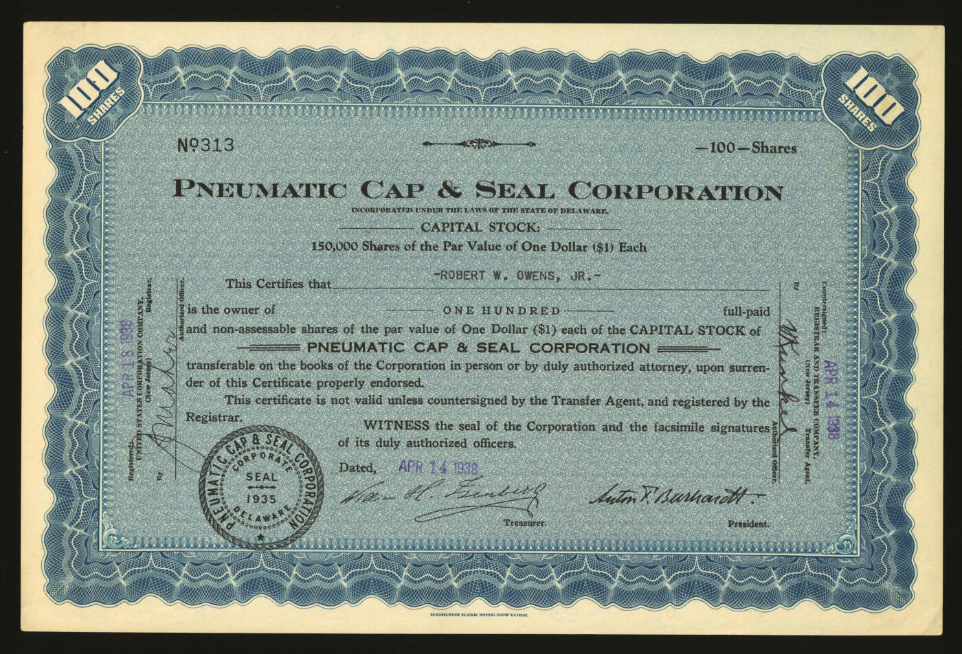 泓盛2025年秋季拍卖会 纸币 美国20世纪30-70年代公司股票共18枚，品种多样，全新，敬请预览