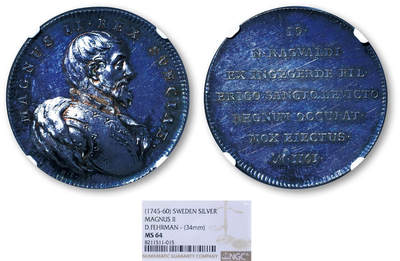 德泉缘2025年北京秋季拍卖会 - 瑞典马格努斯二世银币一枚 NGC MS64 8211511-015