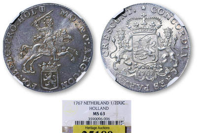 德泉缘2025年北京秋季拍卖会 - 荷兰马剑银币一枚 NGC MS63 3590096-006 重16.39g