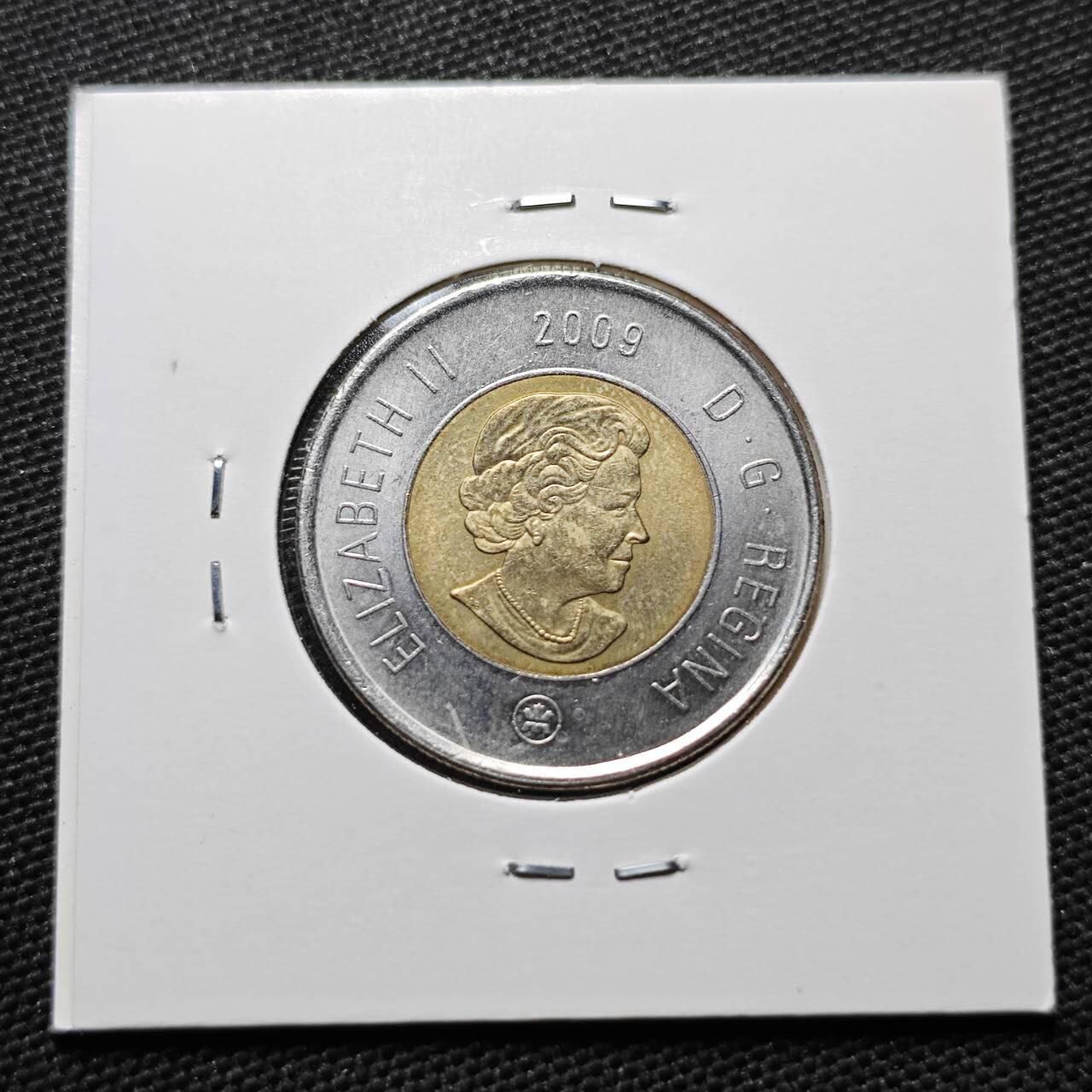 KK钱币收藏小铺 第355场 2月预留时间 周末发货  2009加拿大2元 好品