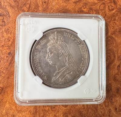 得物收藏 Chase Auction 第34期 - - 外钞、民国钞和人民币混合场！持续更新中！ - 1887年 英国维多利亚马剑克朗，原光！