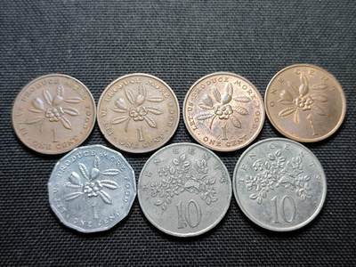 KK钱币收藏小铺 第355场 2月预留时间 周末发货 -  牙买加一组7枚 含纪念币