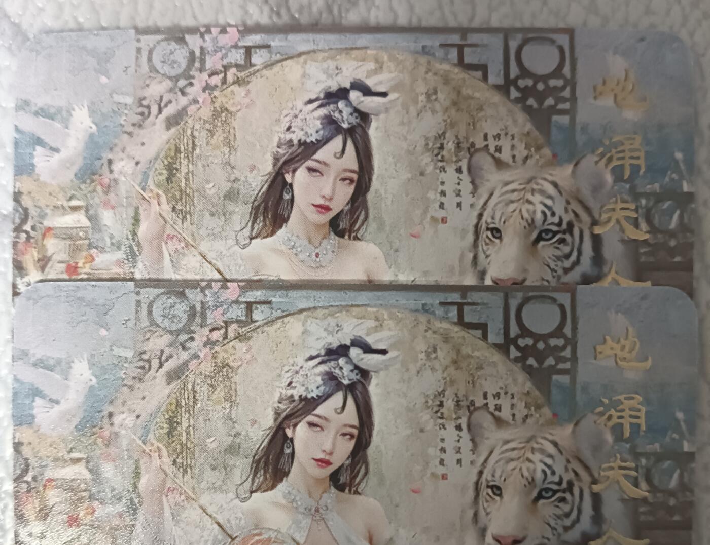 花开卡拍第43期（10月19号周日截拍，品控勿拍!!!拍品不寄存，运费5元，自制卡难免瑕疵，可能存在轻微撞角爆边等出厂瑕疵，品控介意勿拍！） 燎原刷子妖姬传 地涌夫人双服饰 普卡2张