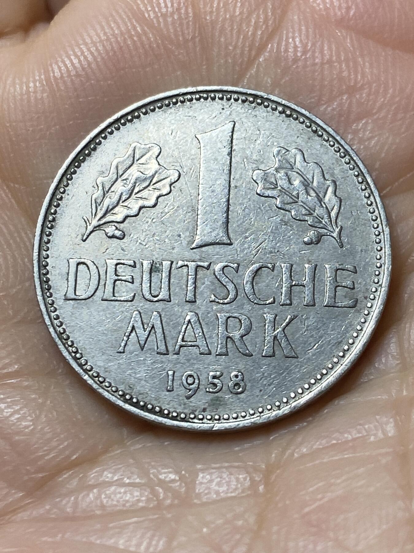 2025年第一百一十一场(总第一百三十七场）外国好品散币(免佣金) 德国🇩🇪1958年1马克(J标，汉堡造)