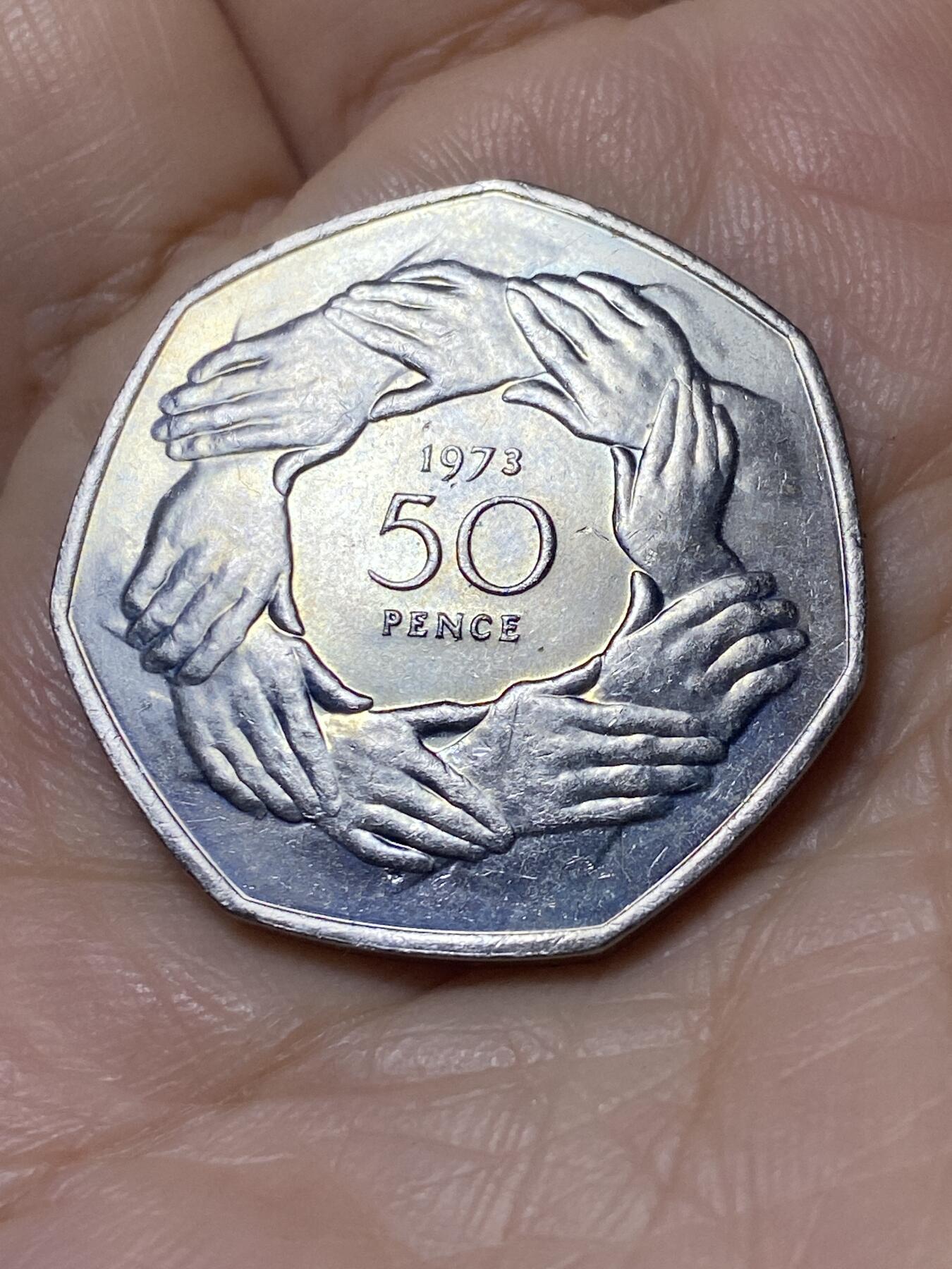 2025年第一百一十一场(总第一百三十七场）外国好品散币(免佣金) 英国🇬🇧1973年50便士(英国加入欧洲经济共同体纪念币)