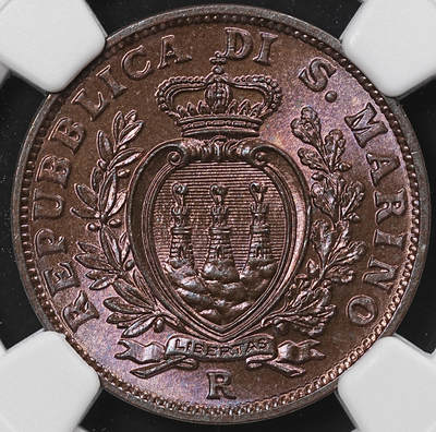 修遠堂世界钱币第八十九期 - NGC MS64RB 1938年圣马力诺10分铜币