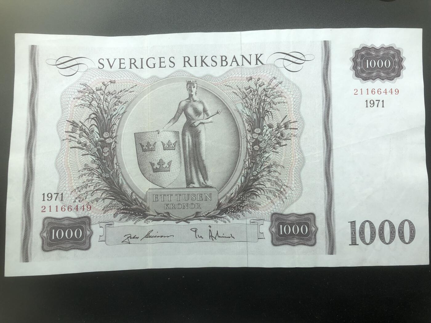 67 EPQ 1979年 新加坡鸟版20元，各版本稀有瑞典1000克朗，持续更新ing 瑞典 1971年 1000瑞典克朗 大幅大钞 少见 XF品相