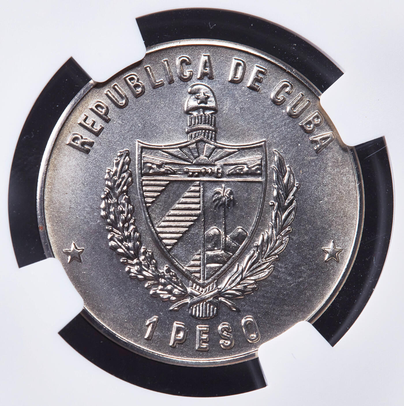 【俄甄集藏】2025年(044)11-12星期三晚 19:30 全场包邮 古巴1977年纪念列宁社会主义革命胜利60周年1比索纪念币，NGC MS68，顶级品相，少见品种，发行量6000枚