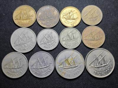 KK钱币收藏小铺 第355场 2月预留时间 周末发货 - 科威特一组12枚散币 