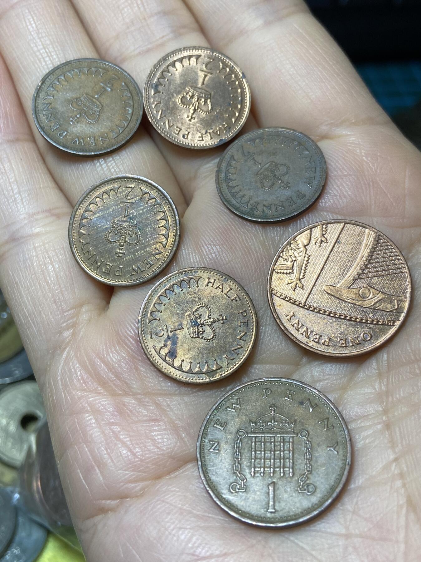 2025年第一百一十一场(总第一百三十七场）外国好品散币(免佣金) 英国🇬🇧7枚：1871年、80年、82年1/2新便士，1971年2013年1便士