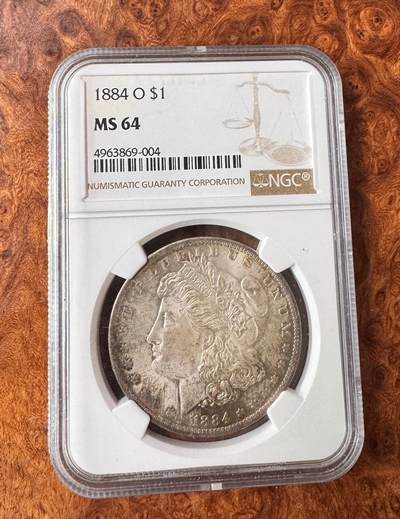 得物收藏 Chase Auction 第34期 - - 外钞、民国钞和人民币混合场！持续更新中！ - 1884年美国摩根银币1元，五彩光，NGC64！