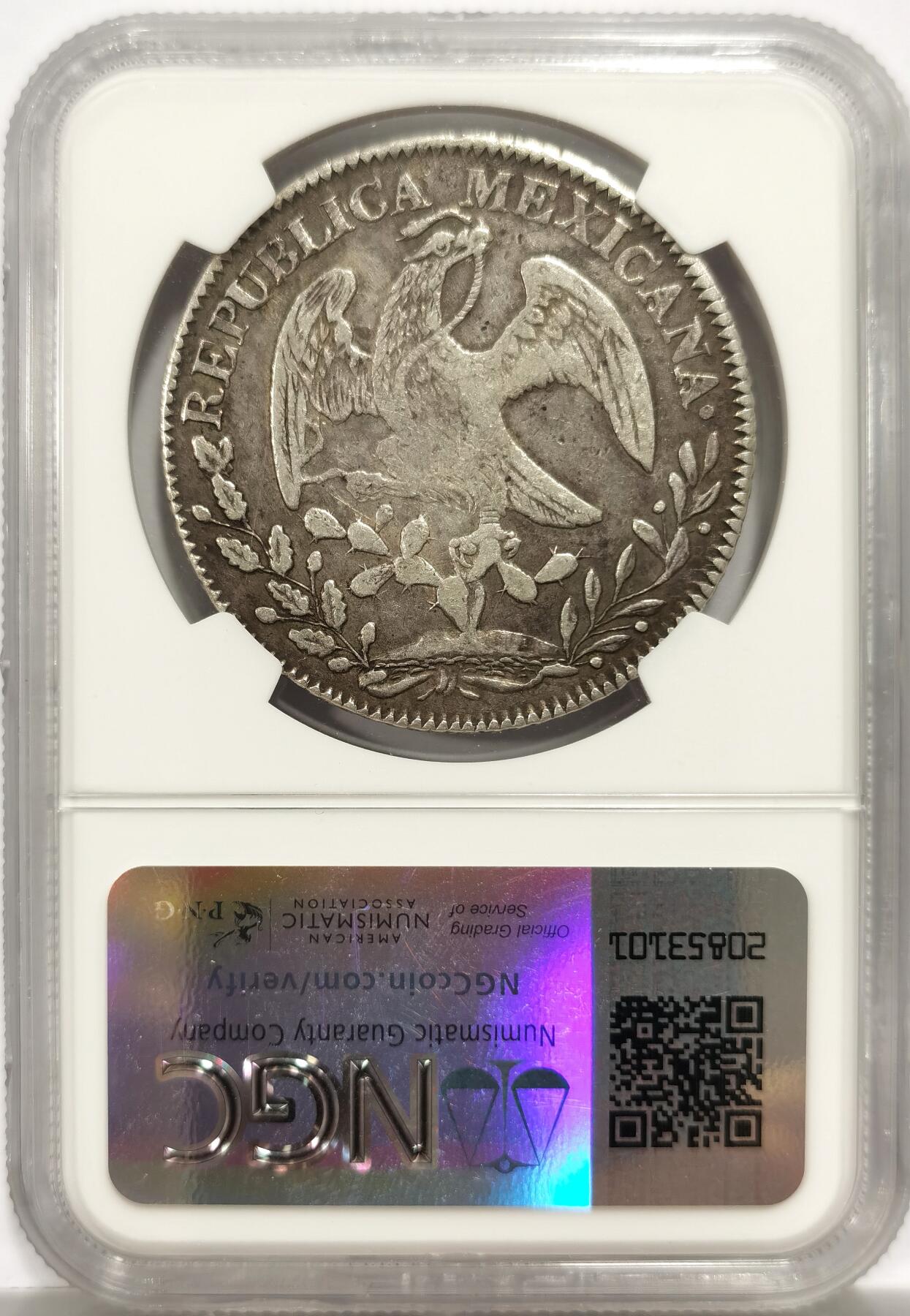 博洋堂世界钱币拍卖第143期（全场包邮） NGC VF35 墨西哥1851年GO PF版鹰洋8R，瓜纳华托造币厂早期