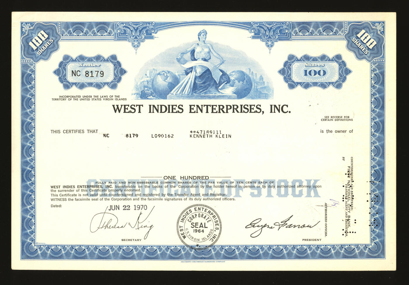 泓盛2025年秋季拍卖会 纸币 美国20世纪30-70年代公司股票共18枚，品种多样，全新，敬请预览
