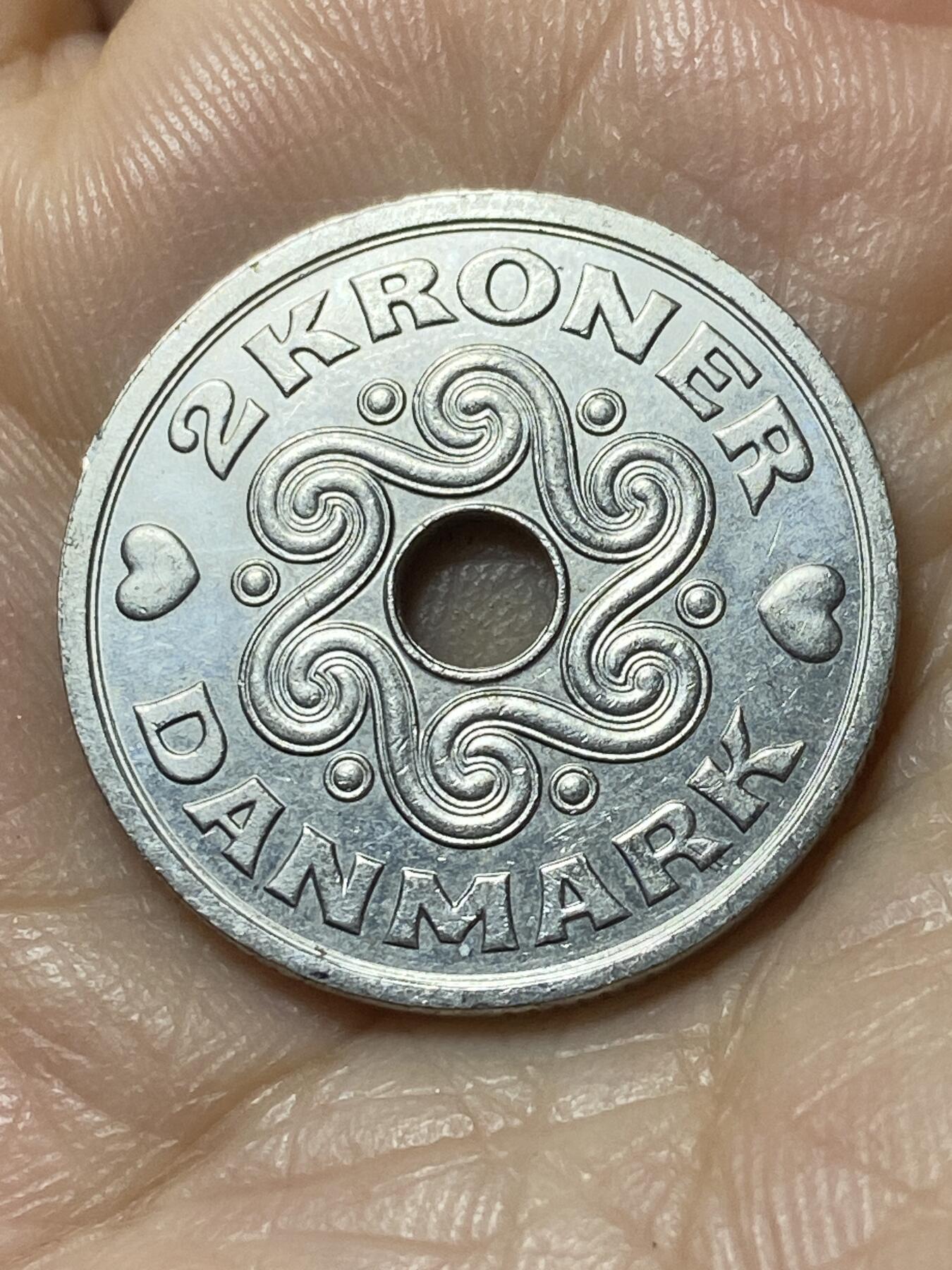 2025年第一百一十一场(总第一百三十七场）外国好品散币(免佣金) 丹麦🇩🇰1994年2克朗(玛格丽特二世时期，LG; JP; A版)