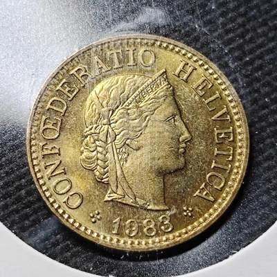 KK钱币收藏小铺 第355场 2月预留时间 周末发货 -  瑞士5分铜币