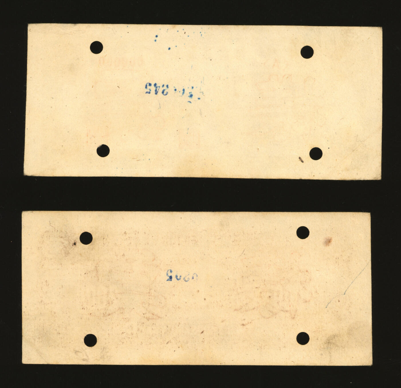 泓盛2025年秋季拍卖会 纸币 民国三十六年（1947年）晋察冀边区银行铁路桥山水图贰仟圆票样，正背共2枚，冀热辽地名，少见，纸张硬挺，纹理清晰，色彩浓郁醇厚，原汁原味，九五成新