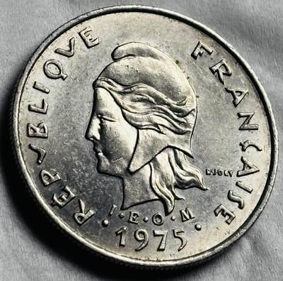 神仙姐姐-中外币专场22 - 原光好品 1975 年法属波利尼西亚 10 法郎