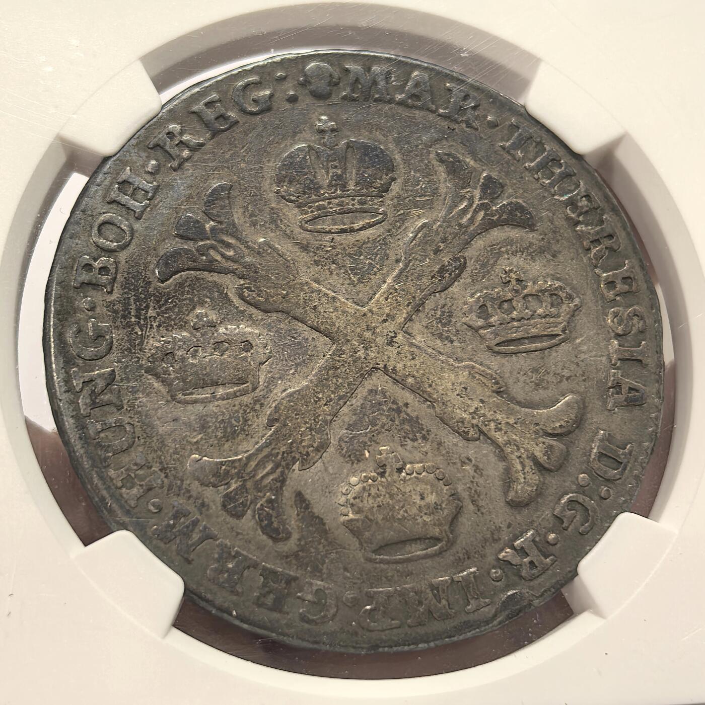 博洋堂世界钱币拍卖第143期（全场包邮） NGC F15 奥属尼德兰1766年布鲁塞尔造币厂1KT大银币，包浆厚重，值得入手