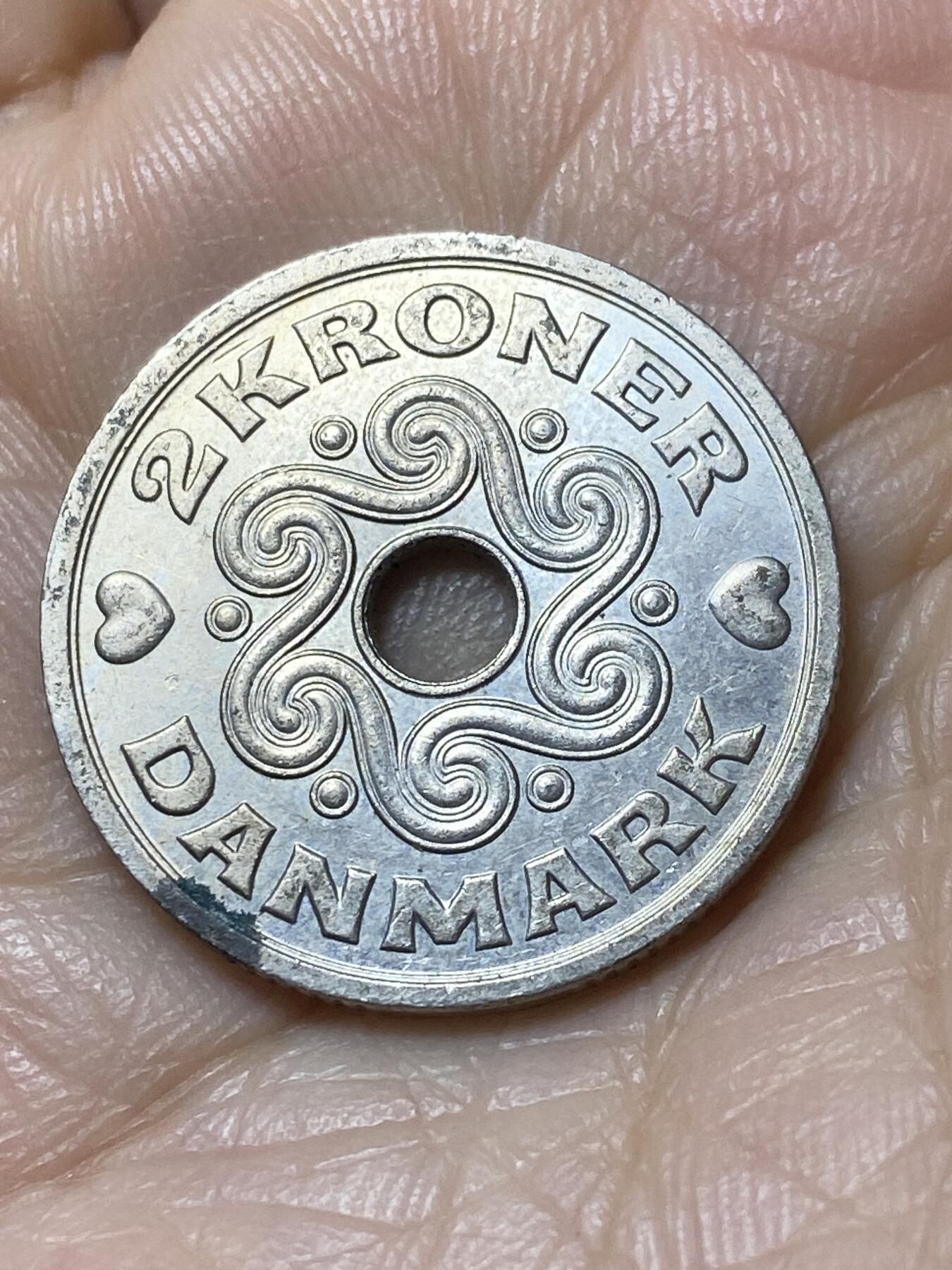 2025年第一百一十一场(总第一百三十七场）外国好品散币(免佣金) 丹麦🇩🇰1992年2克朗(玛格丽特二世时期，LG; JP; A版)