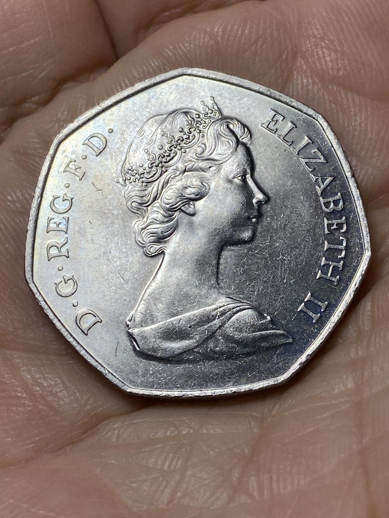 2025年第一百一十一场(总第一百三十七场）外国好品散币(免佣金) 英国🇬🇧1973年50便士(英国加入欧洲经济共同体纪念币)