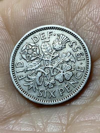 2025年第一百一十一场(总第一百三十七场）外国好品散币(免佣金) - 英国🇬🇧1953单年份6便士(伊丽莎白二世加冕年，第一版)