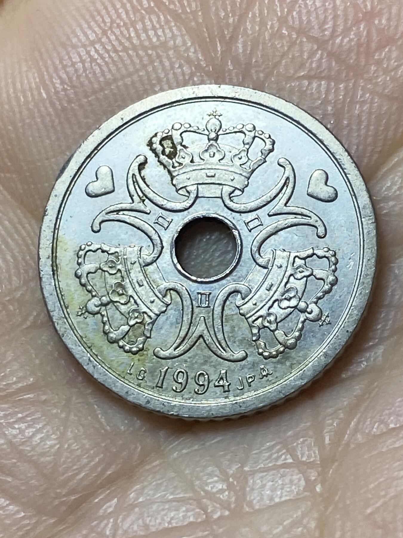 2025年第一百一十一场(总第一百三十七场）外国好品散币(免佣金) 丹麦🇩🇰1994年1克朗(玛格丽特二世时期，LG; JP; A版)