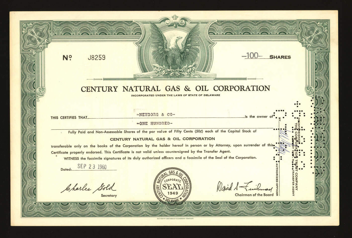 泓盛2025年秋季拍卖会 纸币 美国20世纪30-70年代公司股票共18枚，品种多样，全新，敬请预览