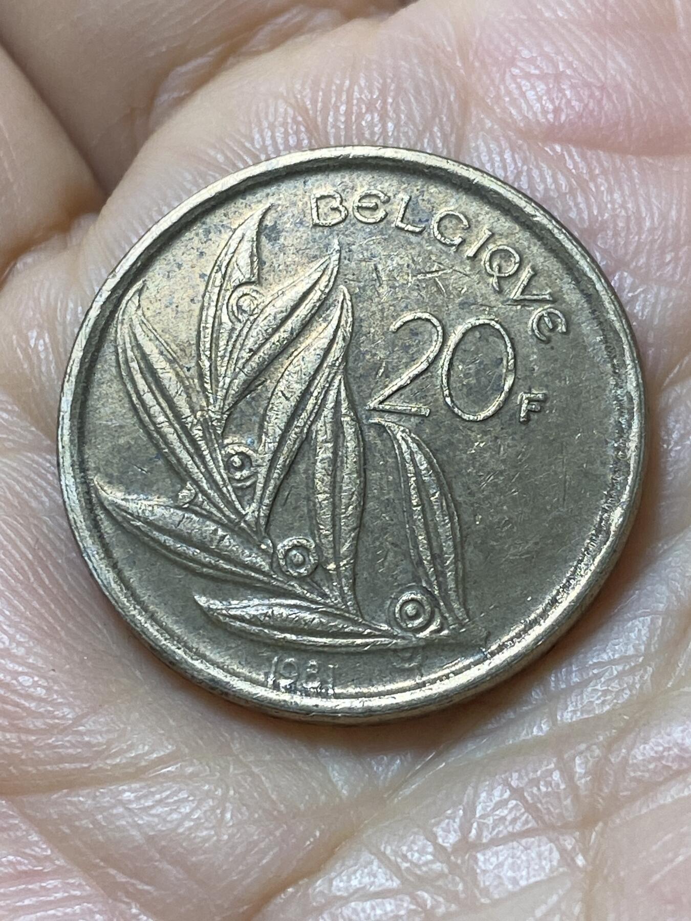 2025年第一百一十一场(总第一百三十七场）外国好品散币(免佣金) 比利时🇧🇪1981年20法郎(博杜安一世时期，法语版)