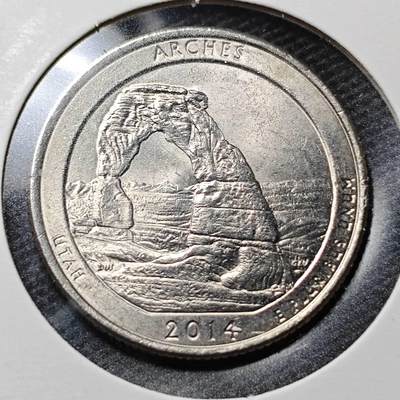 KK钱币收藏小铺 第355场 2月预留时间 周末发货 -  2014美国25分纪念币 好品