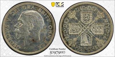 博洋堂世界钱币拍卖第143期（全场包邮） - PCGS PR63 英国1927年乔治五世2先令精制银币