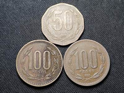 KK钱币收藏小铺 第355场 2月预留时间 周末发货 - 智利一组3枚 