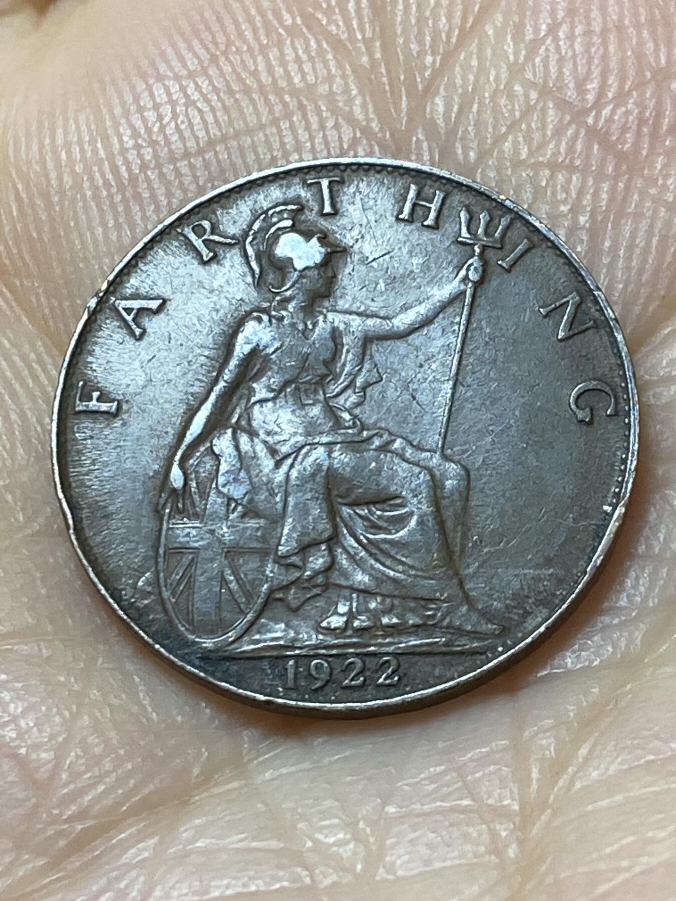2025年第一百一十一场(总第一百三十七场）外国好品散币(免佣金) 英国🇬🇧1922年1法新(乔治五世第二版)