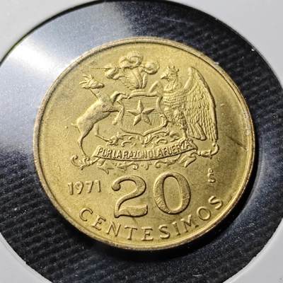 KK钱币收藏小铺 第355场 2月预留时间 周末发货 -  1971智利20分 好品