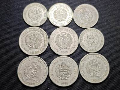 KK钱币收藏小铺 第355场 2月预留时间 周末发货 -  秘鲁一组20枚散币