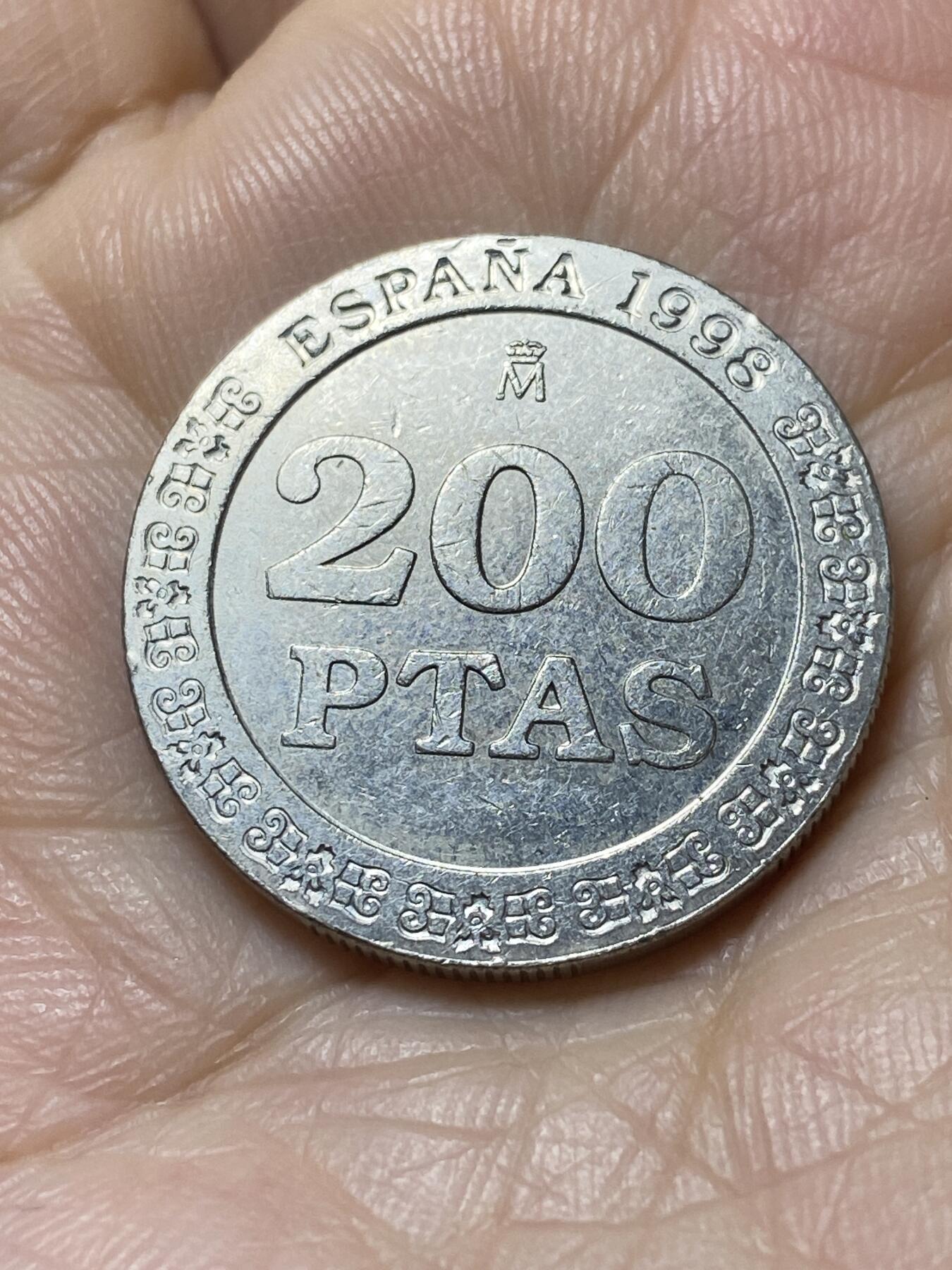 2025年第一百一十一场(总第一百三十七场）外国好品散币(免佣金) 西班牙🇪🇸1998年200比塞塔(首发年仅发行3年)