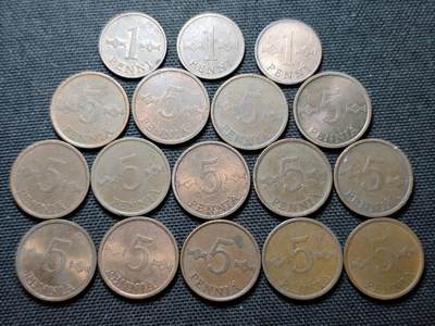 KK钱币收藏小铺 第355场 2月预留时间 周末发货 -  芬兰芬尼小铜币一组17枚