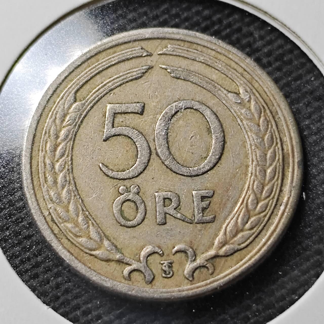 KK钱币收藏小铺 第355场 2月预留时间 周末发货  1946瑞典50欧尔镍币