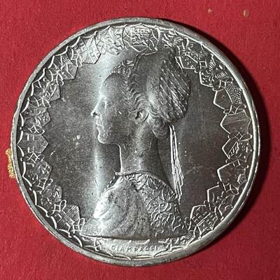 【国外银币珍品】限时专场  （时光淬炼的银光：收藏家不可错过的珍稀外国银币精选。收藏外国银币、不仅是投资智慧，更是一种文化情怀。） - 意大利少女帆船500里拉银币一枚