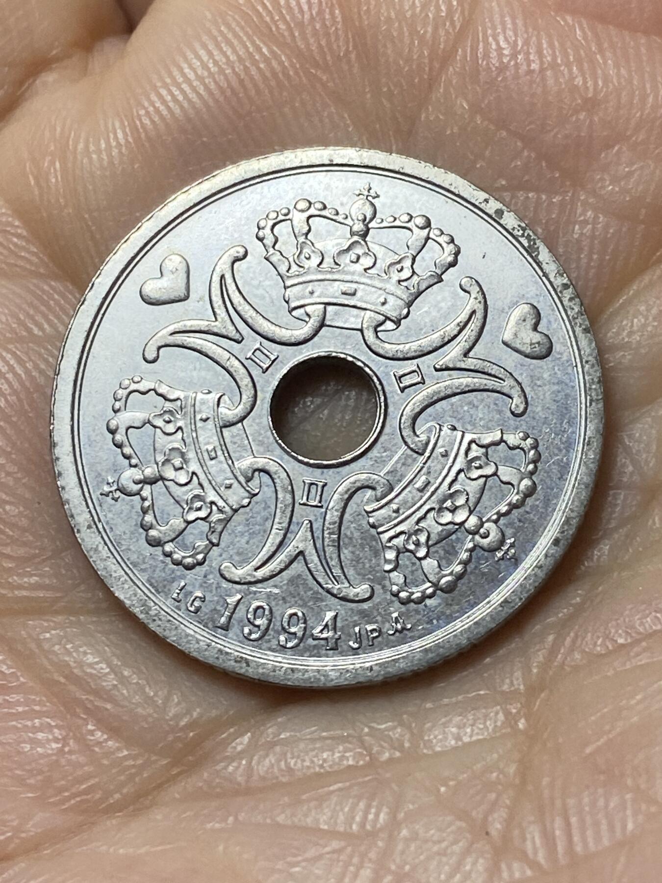 2025年第一百一十一场(总第一百三十七场）外国好品散币(免佣金) 丹麦🇩🇰1994年2克朗(玛格丽特二世时期，LG; JP; A版)