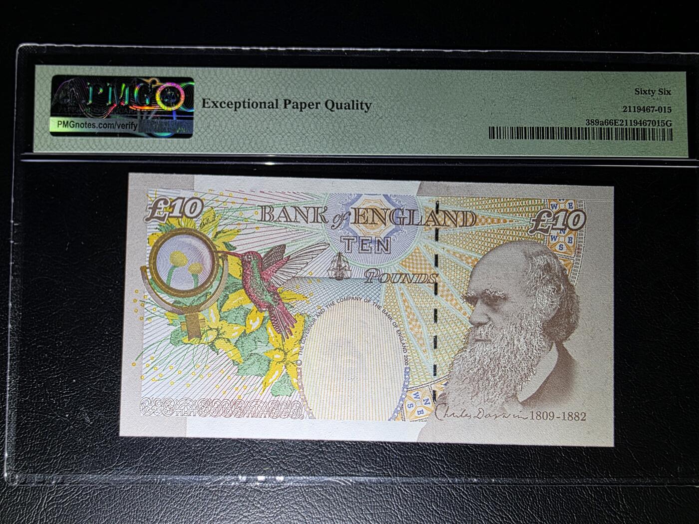 叁拾收藏第32期 英国E序列再版10盾  AA01冠  PMG66分