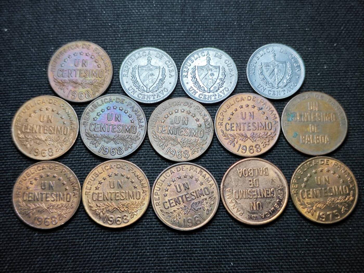 KK钱币收藏小铺 第355场 2月预留时间 周末发货  巴拿马一组19枚 含好品